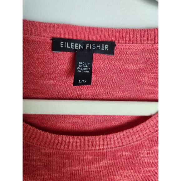 Eileen Fisher lightweight linen blend sweater sz L side slits coastal beachy eco - Picture 4 of 7